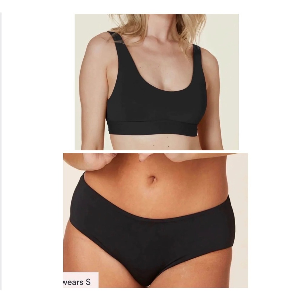 Andie The Ventura Top The Hipster Bottom‎ Black Bikini Swimsuit Set Size M NWT